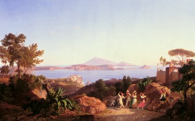 Veduta del Golfo di Pozzuoli con il Monte Solfatara, c.1830 da Carl Wilhelm Goetzloff